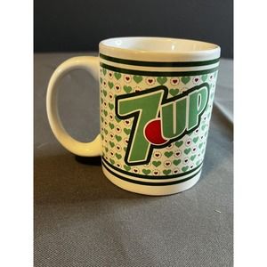 7 UP SODA POP COFFEE TEA MUG Valentine - Vintage - Hearts